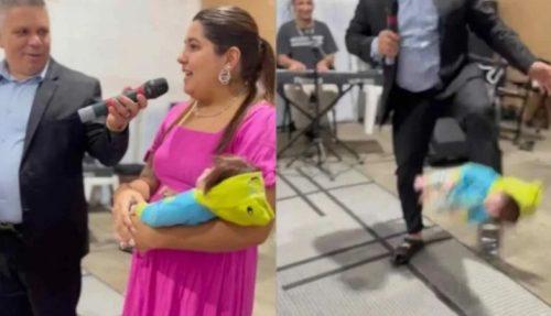 Deu Ruim : Pastor Chuta 'Bebê Reborn' Durante Culto e Causa Forte Repercussão nas Redes Sociais