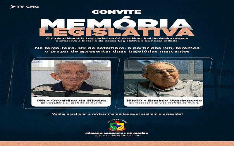 Guaíra: Câmara Municipal Lança o Projeto Memória Legislativa – Participe!