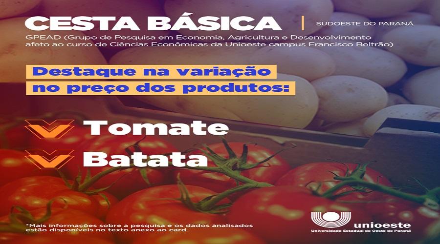  Cesta básica fica mais cara no Sudoeste do Paraná em dezembro, aponta pesquisa da Unioeste