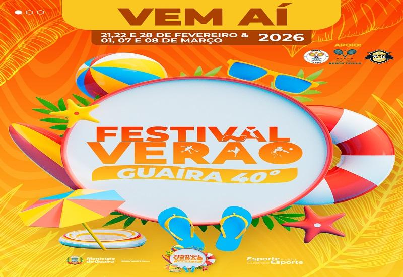 Guaíra divulga calendário oficial do Festival de Verão Guaíra 40º – 2026