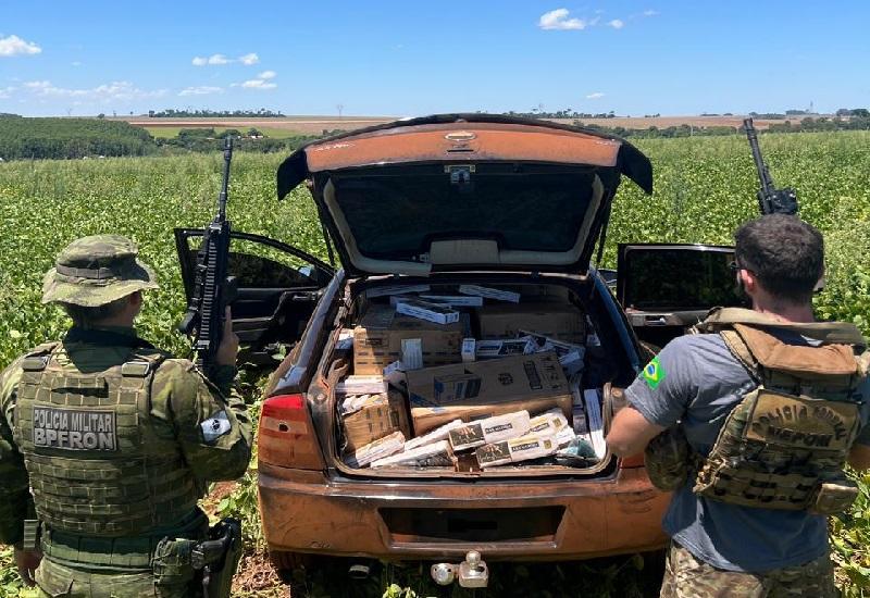 Veículo carregado com cigarros contrabandeados é apreendido em Guaíra