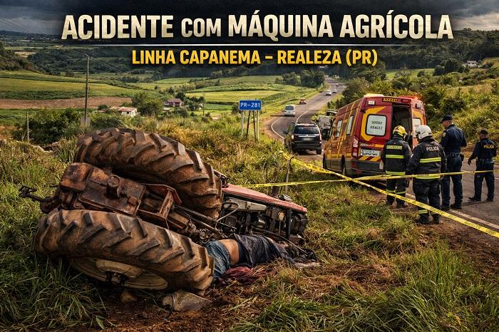 Acidente com máquina agrícola deixa homem morto na região