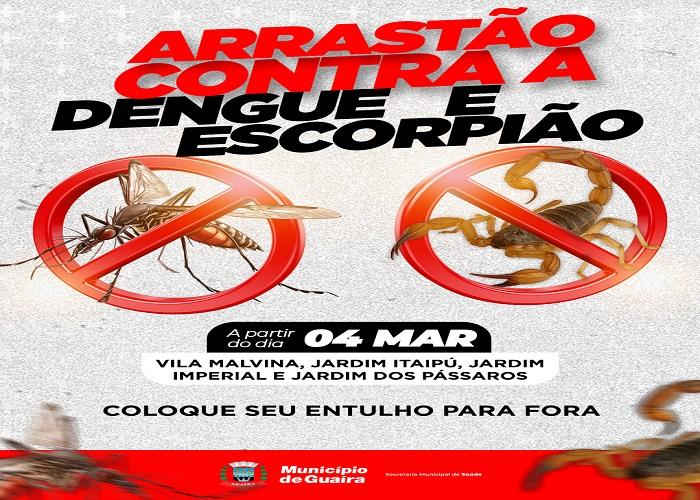 Arrastão de Limpeza integrado intensifica combate ao mosquito da dengue e escorpião em Guaíra