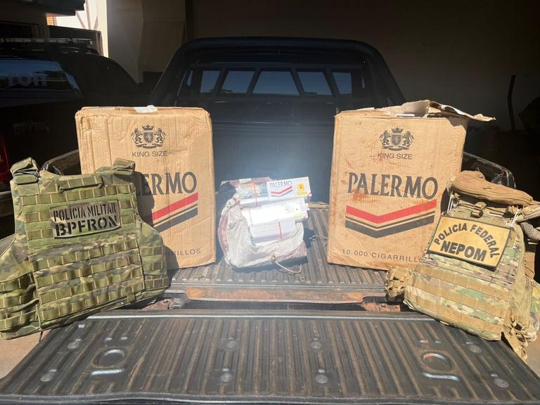 Carga de cigarros do Paraguai é apreendida pela polícia na região do Lago de Itaipu