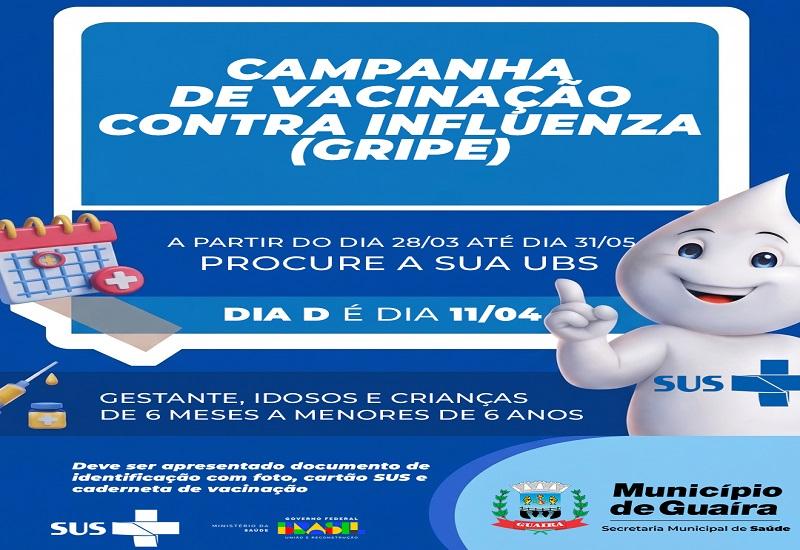 Município de Guaíra convoca população para campanha de vacinação