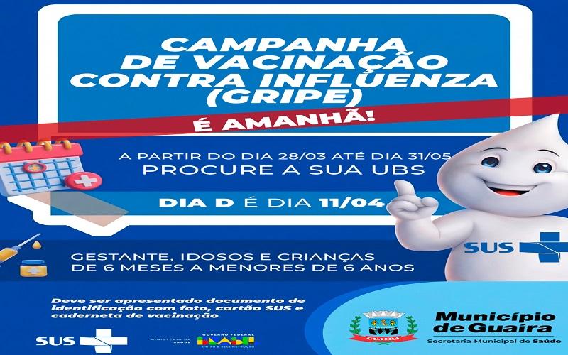 Amanhã é Dia D de vacinação contra a gripe em Guaíra