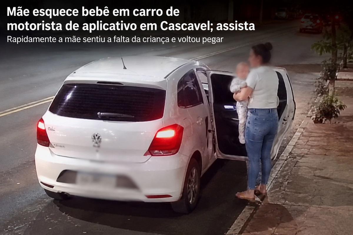 Caso inusitado em Cascavel: mãe esquece bebê em veículo de aplicativo e retorna às pressas