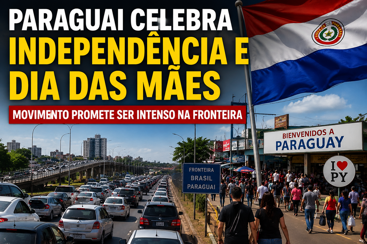 Fronteira:Brasileiros lotam fronteira durante festas da Independência e Dia das Mães no Paraguai