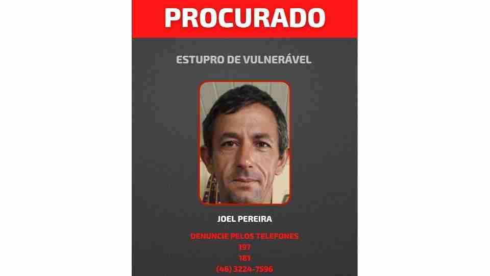 Procurado: Polícia procura foragido condenado por estupro de vulnerável em Pato Branco