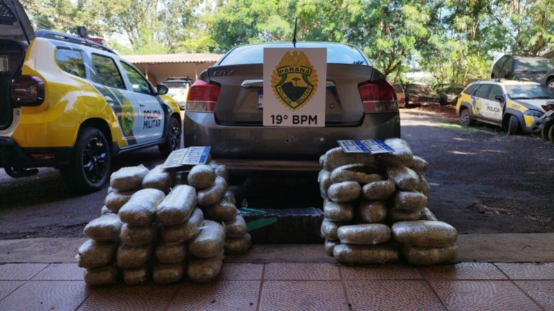 Tráfico: Homem é preso com 138 kg de maconha em carro com placas clonadas na BR-272, em Guaíra