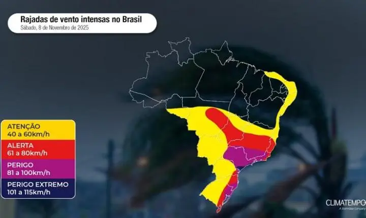 Ciclone extratropical coloca Sul e Centro-Oeste em alerta vermelho neste fim de semana