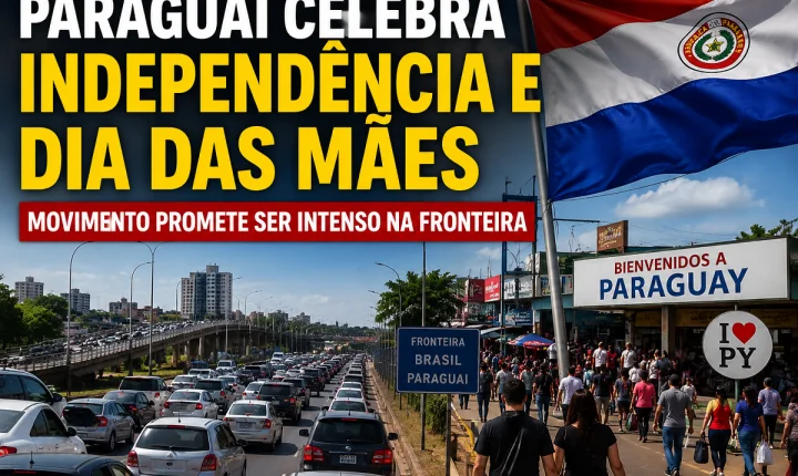 Fronteira:Brasileiros lotam fronteira durante festas da Independência e Dia das Mães no Paraguai