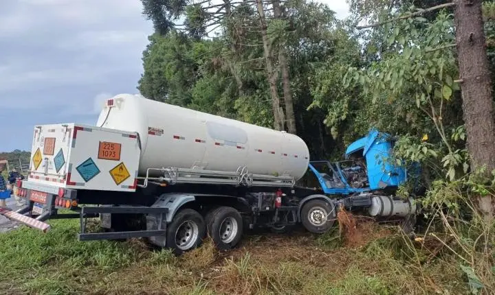 Grave acidente na BR-376: Motorista perde o controle, sai da pista e colide violentamente contra árvore