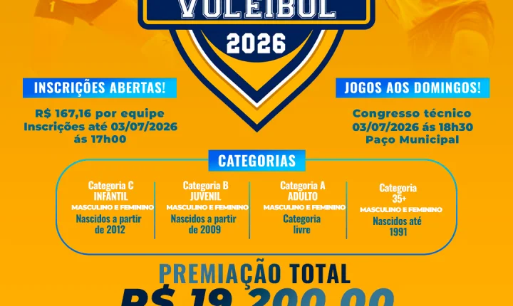 Guaíra: Inscrições Abertas para o 4º Campeonato Regional de Voleibol de Guaíra