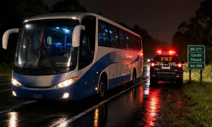 Ônibus transportando passageiros é assaltado na BR-277