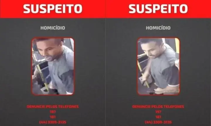 Polícia divulga foto de suspeito de matar passageiro a facadas dentro de ônibus