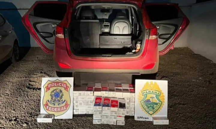 Polícia localiza celulares em fundo falso de veículo em Guaíra