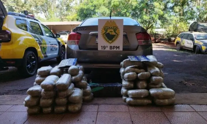 Tráfico: Homem é preso com 138 kg de maconha em carro com placas clonadas na BR-272, em Guaíra